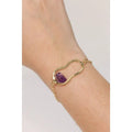 Bracciale a Maglie con Ametista Grezza Placcato Oro