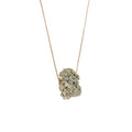 Collana Lunga con Pietra Grezza di Pirite Placcata Oro