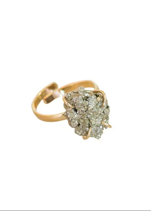 Anello Pirita con Garra Regolabile Placcatura oro