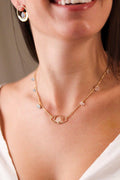 Collana Acquamarina con Occhio Greco Placcato Oro